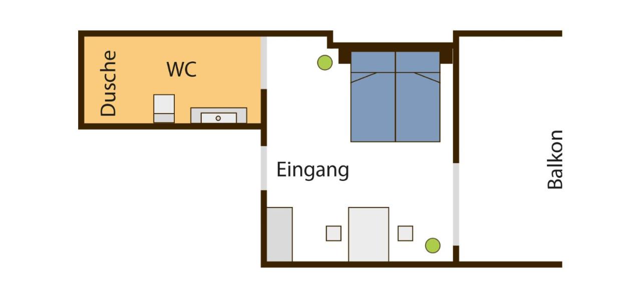 Doppel-/Zweibettzimmer mit Gartenblick
