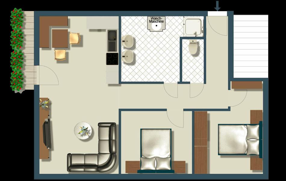 Apartamento de 2 dormitorios con balcón