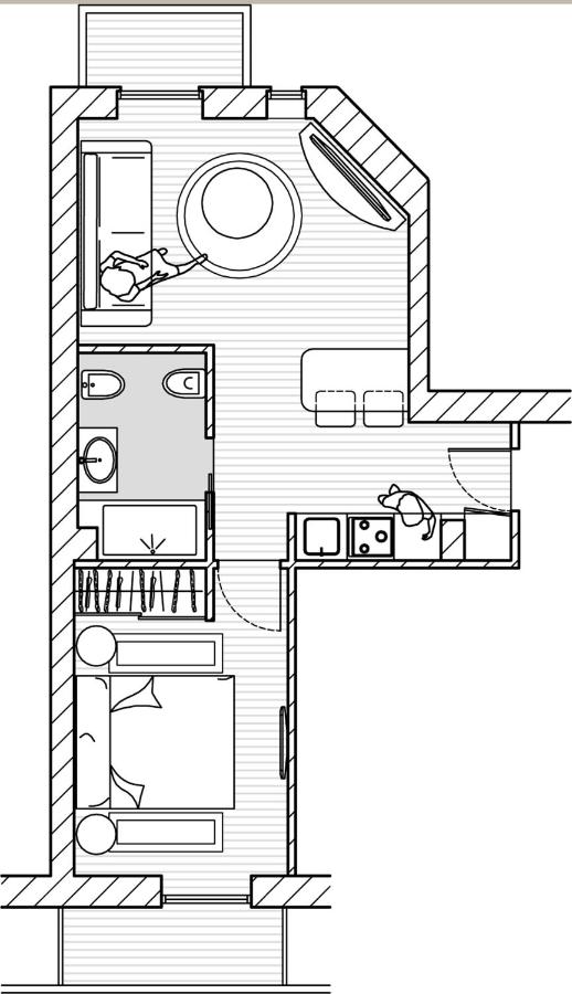 Appartement 1 Chambre avec Balcon et Vue sur la Ville