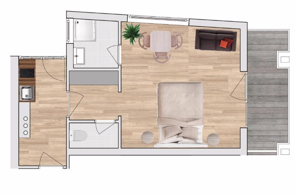 Studio with Terrace