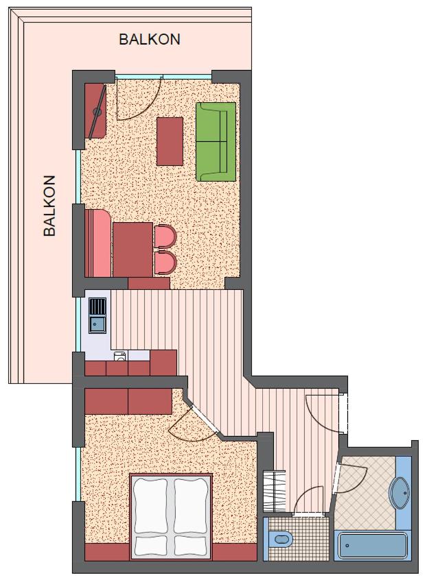 Appartamento con 1 Camera da Letto