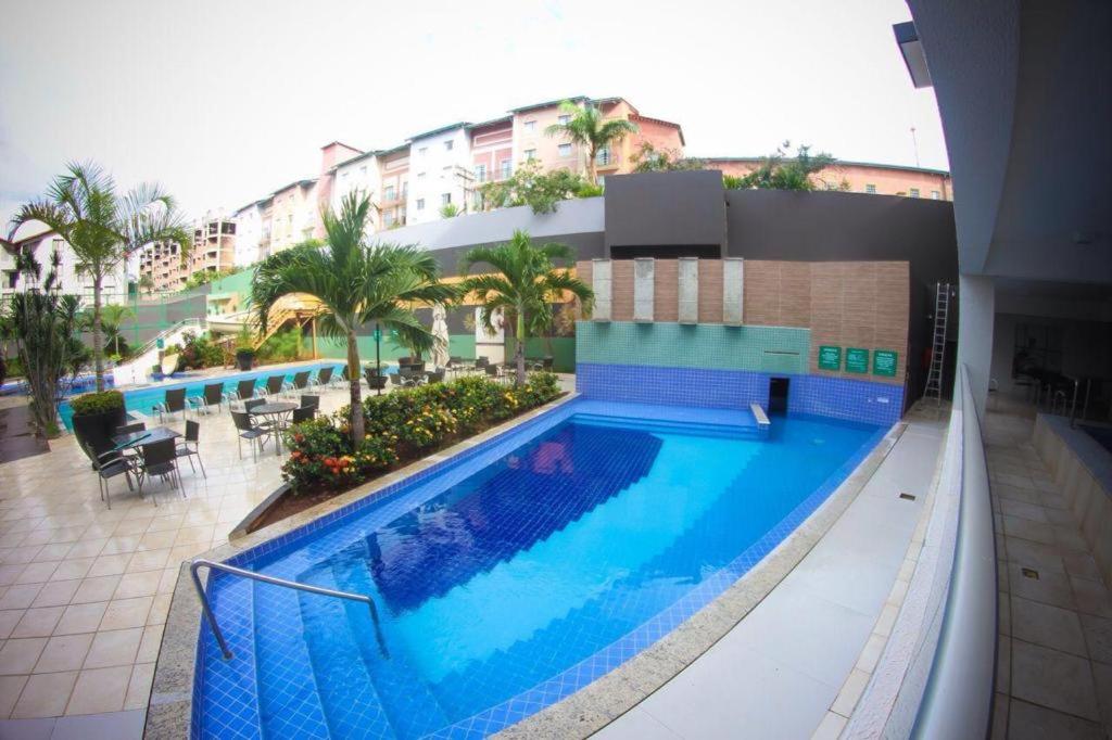 Flat Veredas do Rio Quente - apto com vista para piscinas - B&B