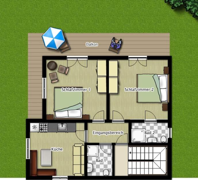 Appartement met 2 Slaapkamers, 2 Badkamers en een Balkon