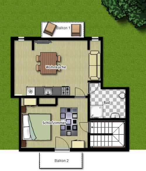 Appartement met 1 Slaapkamer en een Balkon