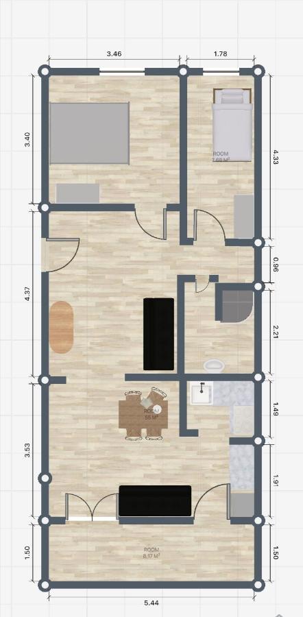 Apartment mit 2 Schlafzimmern, einem Balkon und Meerblick