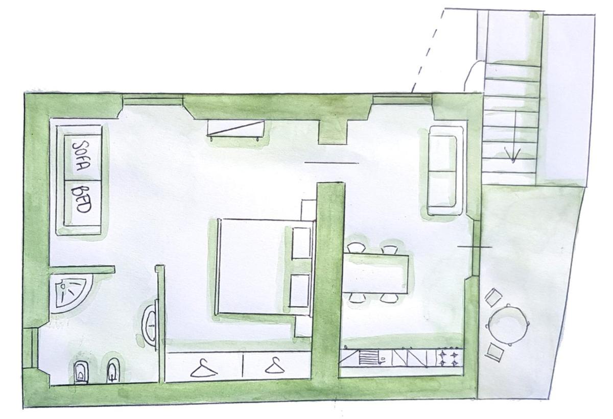 Apartment mit Gartenblick