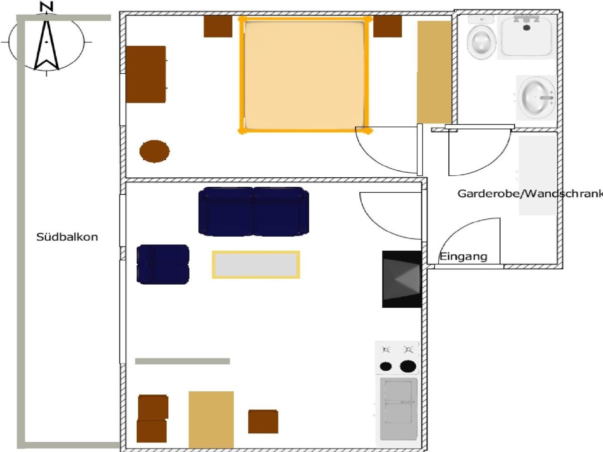 Appartamento con 1 Camera da Letto e Balcone
