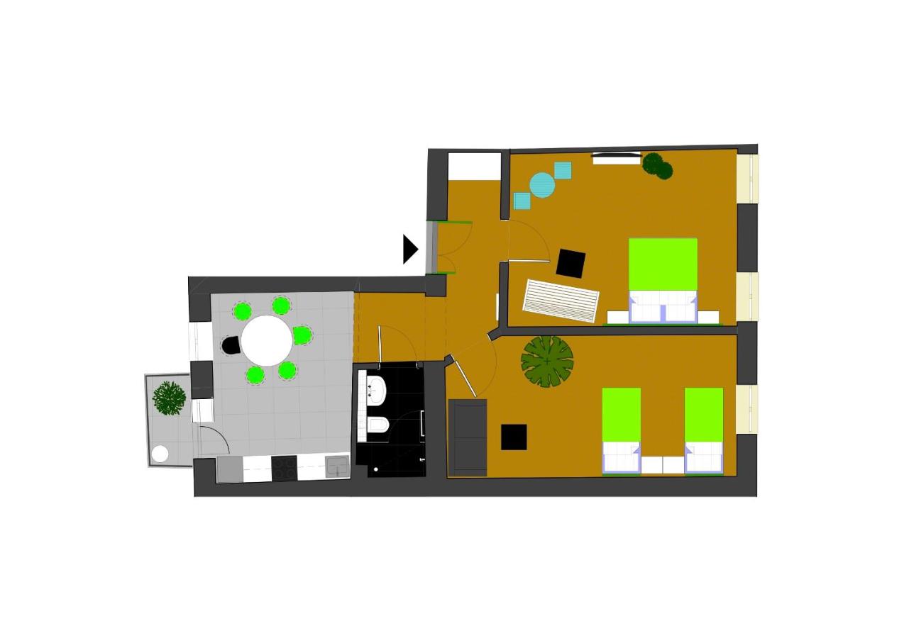 Two-Bedroom Apartment with air condition and balcony
