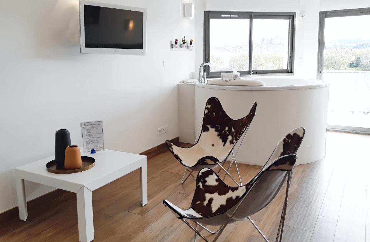 Les Suites du Saint Nazaire, vue panoramique sur la Cité Médiévale - Les Balcons de la Cité - Chambres d'hôtes Carcassonne