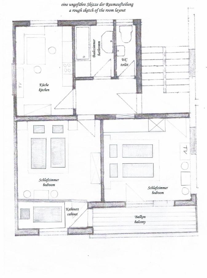Apartment mit Balkon