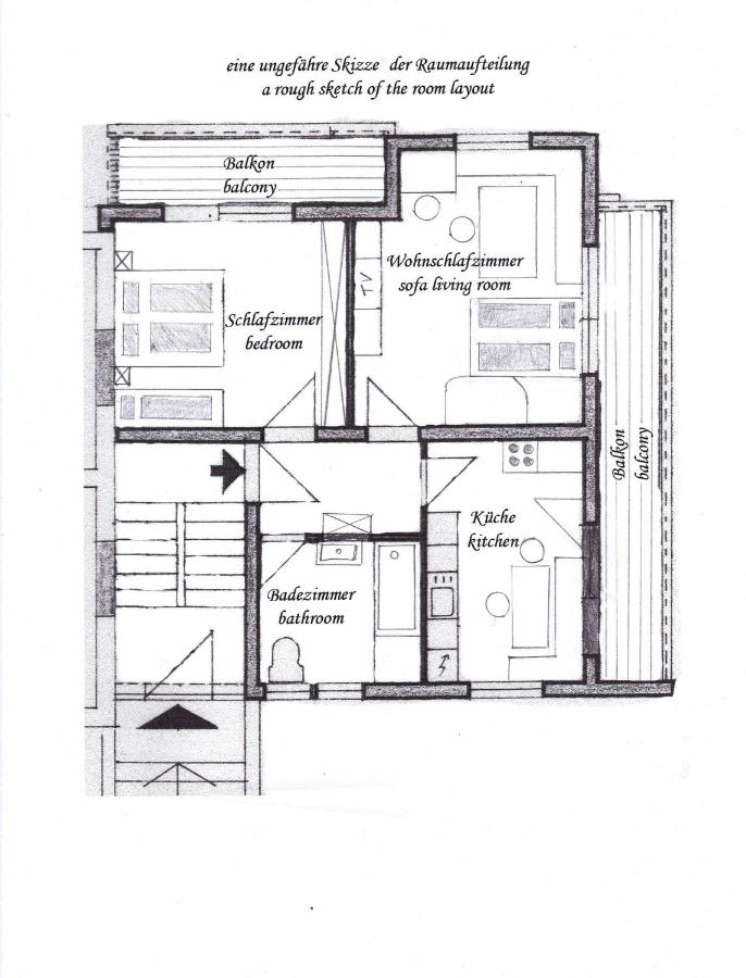 Apartment mit Balkon
