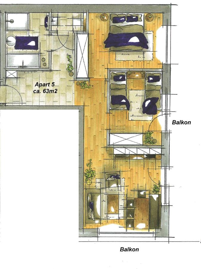 Deluxe Two-Bedroom Apartment with Balcony