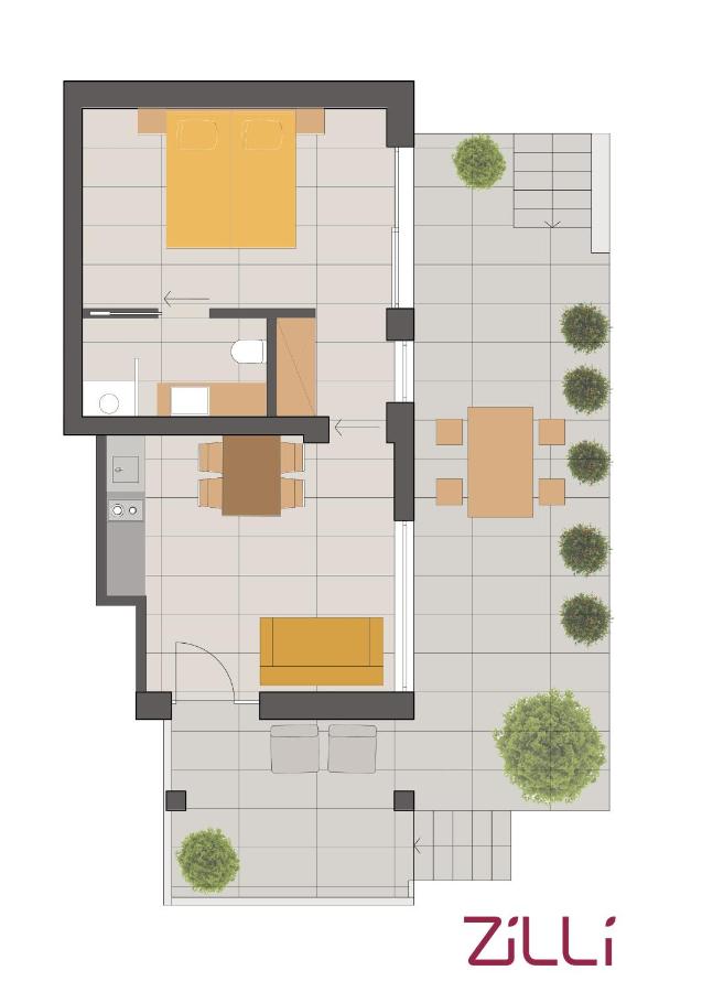 Studio mit Terrasse