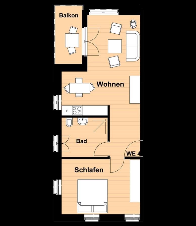  "Wasserblick 4" One-Bedroom Apartment with Balcony - First Floor