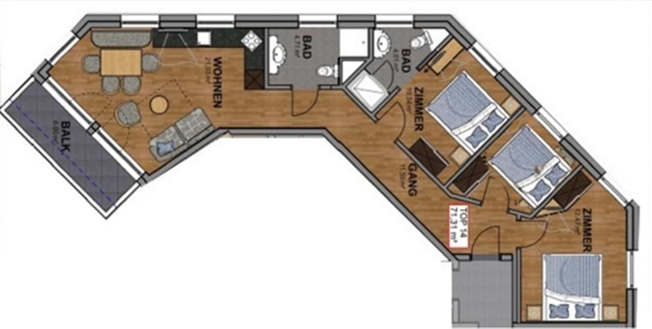 Apartment mit 3 Schlafzimmern