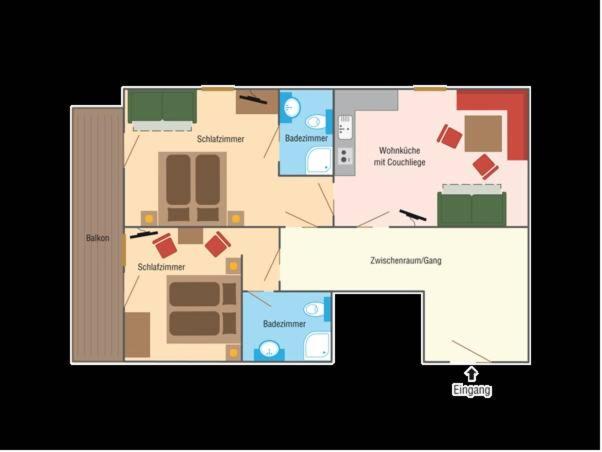 Two-Bedroom Apartment with 2 Balconies