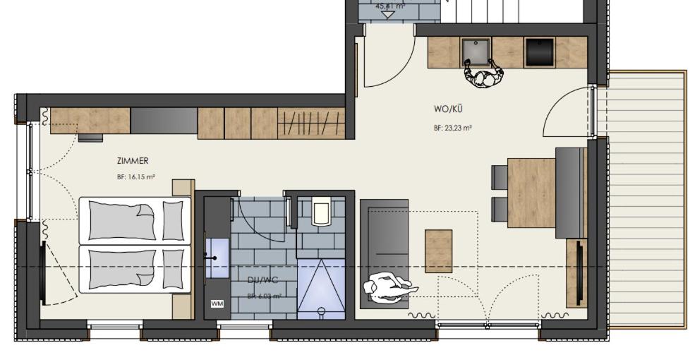 Apartment mit 1 Schlafzimmer