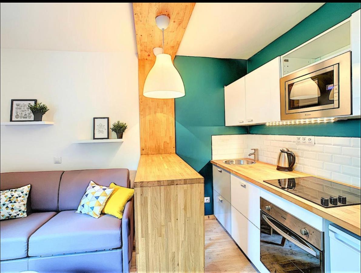 Centre Saint-Gervais Studio Vert moderne 2 pers proche télécabine - B&B Saint-Gervais-les-Bains