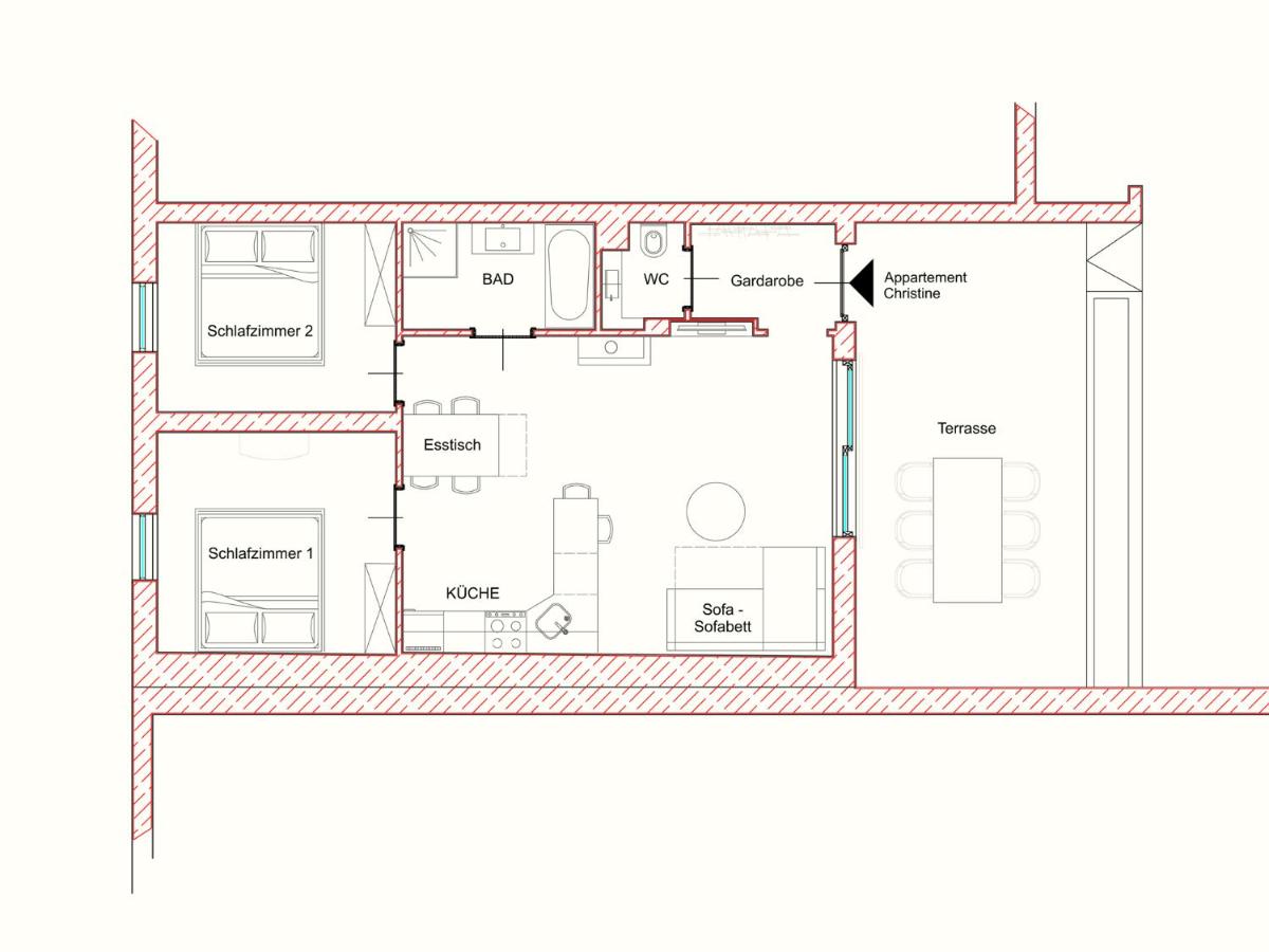 Apartment mit Terrasse