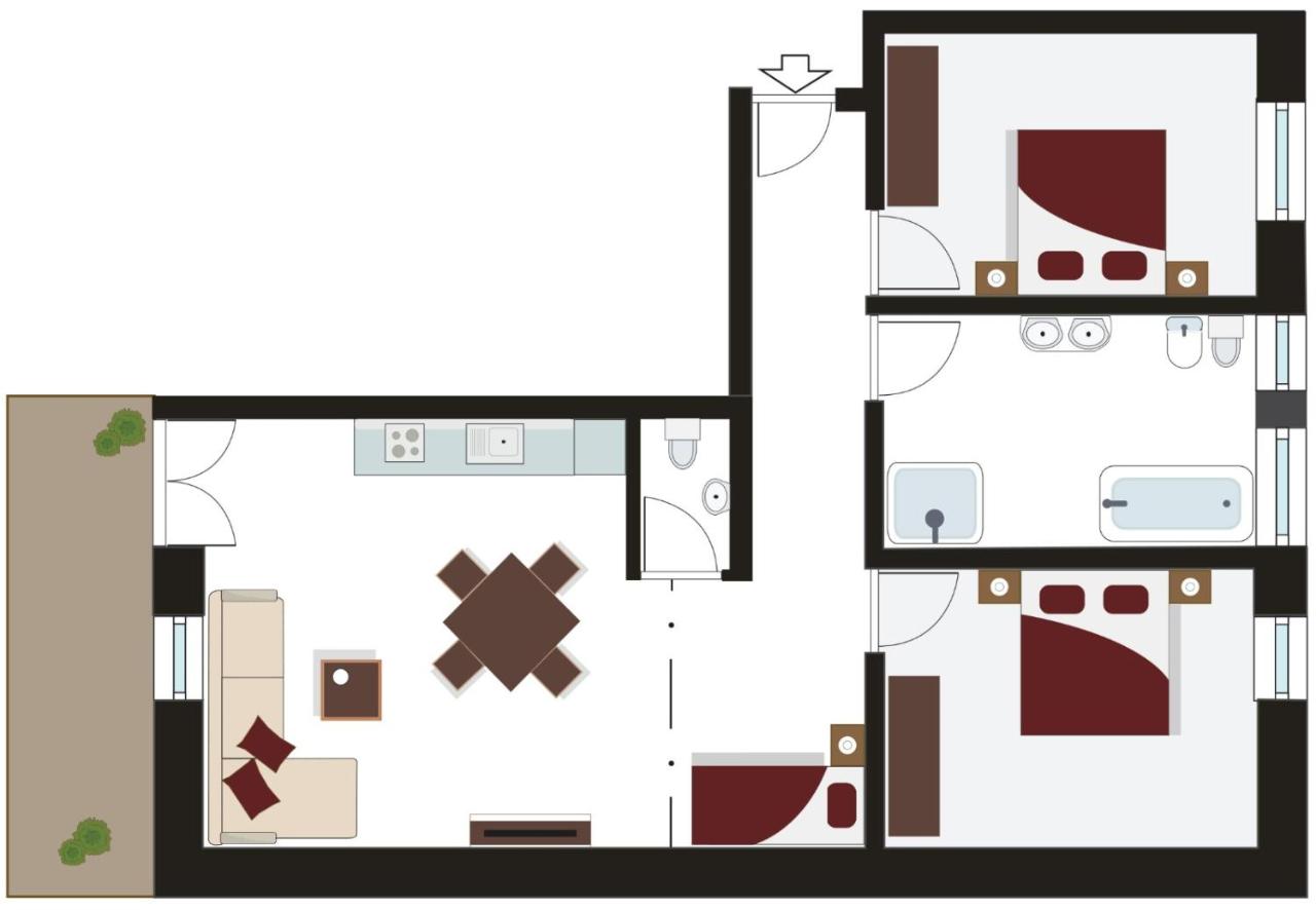 Apartamento de 2 dormitorios