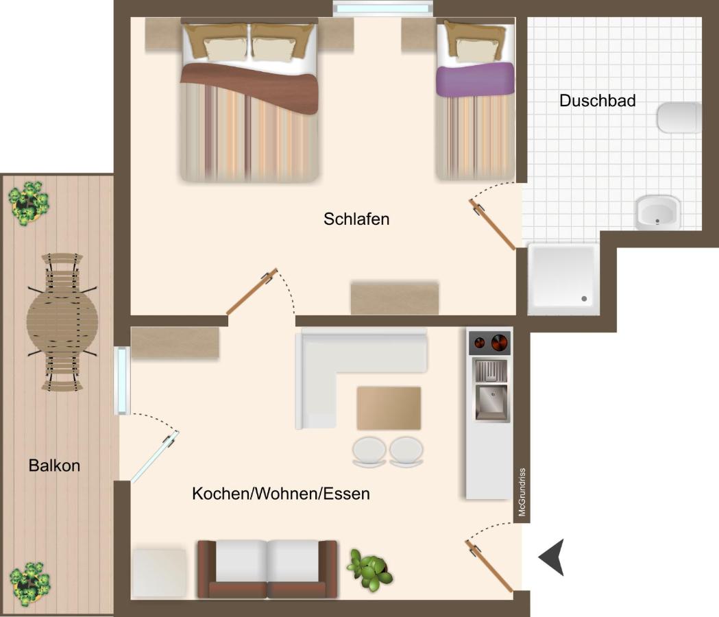 Appartement met 1 Slaapkamer