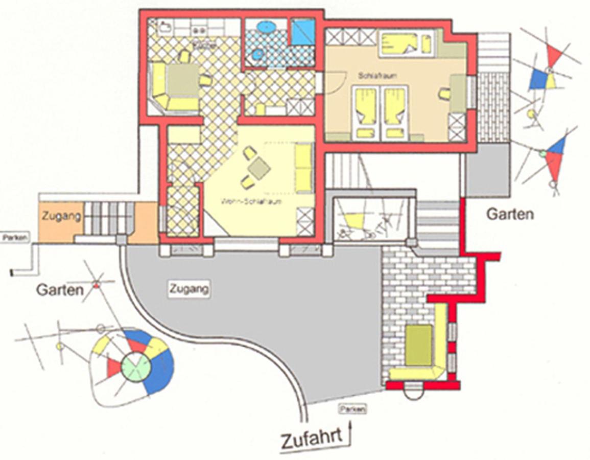 Apartment mit 1 Schlafzimmer und Garten