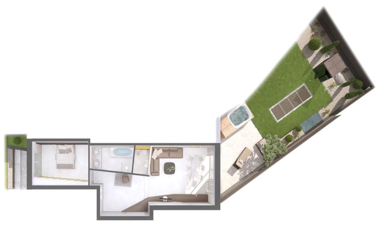 suite with One-Bedroom Apartment and whirlpool