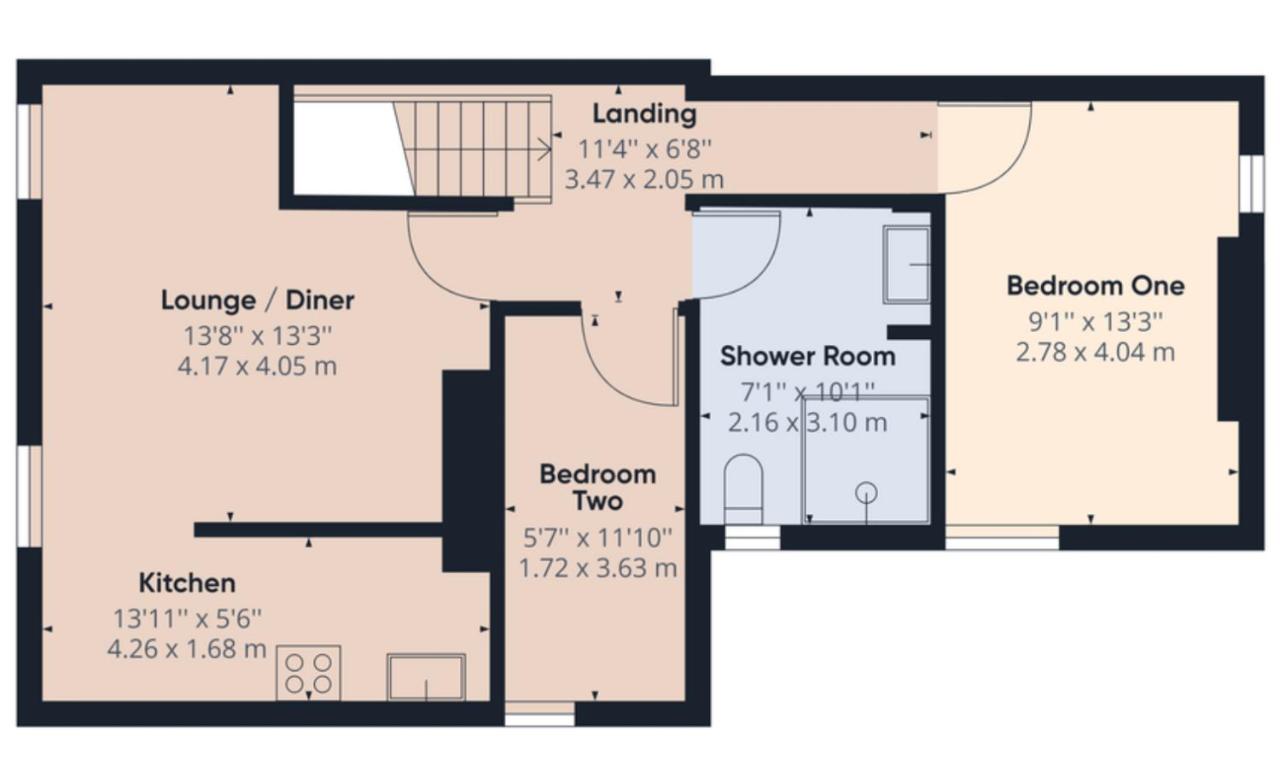 2 bed apt w/ private parking close to town centre - B&B