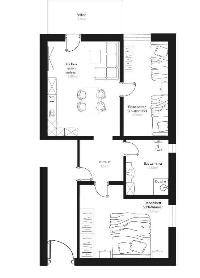 Apartment with Balcony