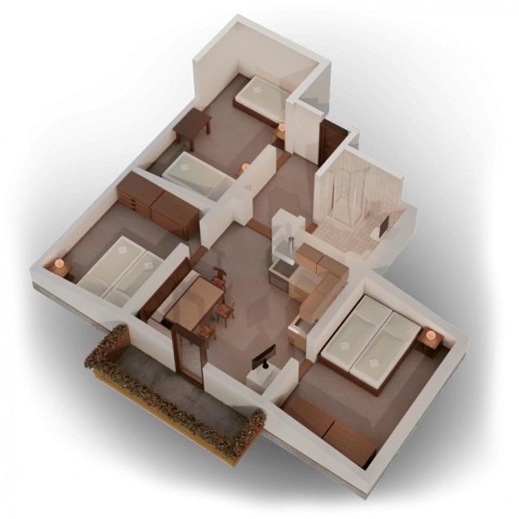 Three-Bedroom Apartment Elderberry