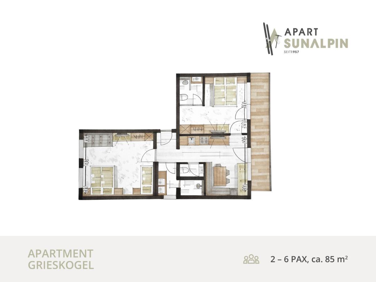 Appartamento Comfort con 2 Camere da Letto e Balcone (6 Adulti)