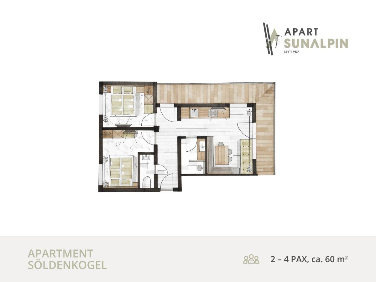 Comfort Two-Bedroom Apartment with Balcony (4 Adults)