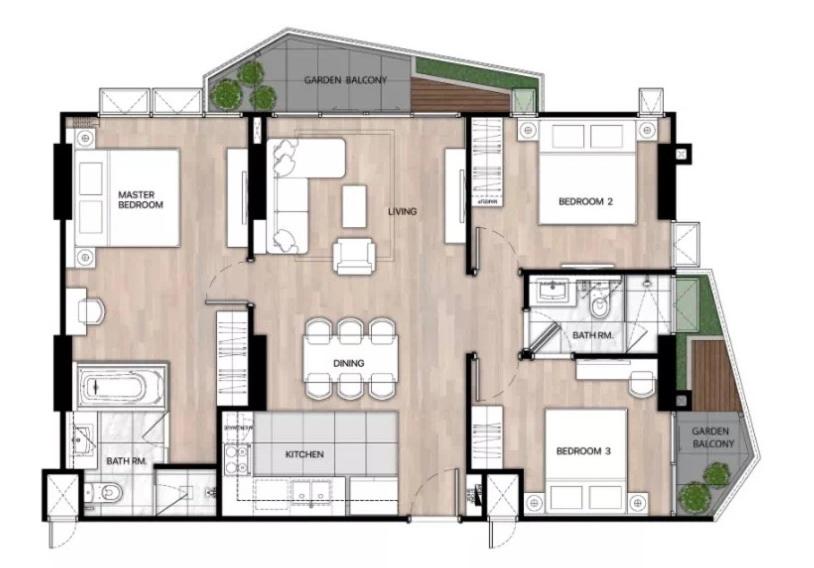 cozy spacious family suite with three bedrooms and two bathrooms SKY RIVER - Chambres d'hôtes Chiang Mai