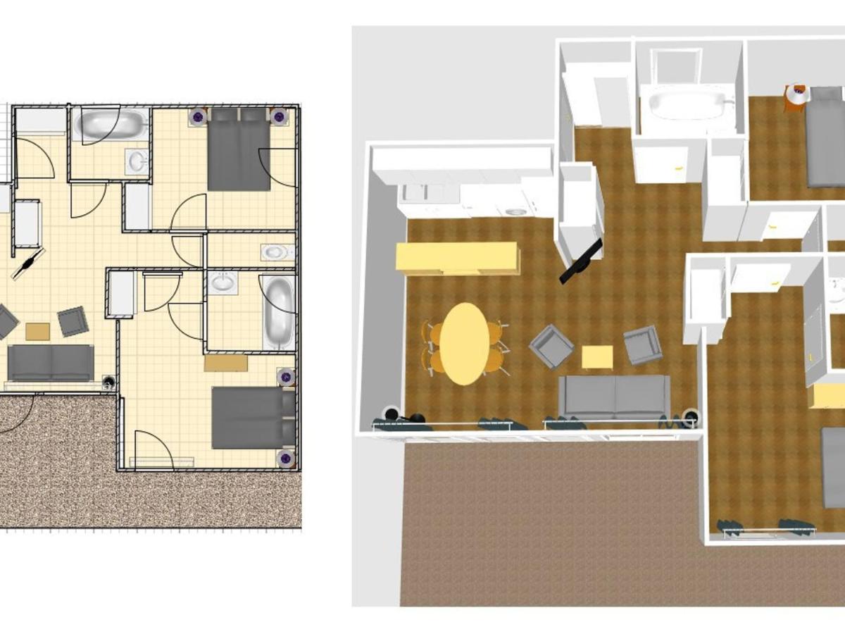 Spacieux appartement 3 pièces avec balcon, départ skis aux pieds, WIFI à Val-d'Isère - Chambres d'hôtes Val-d'Isère