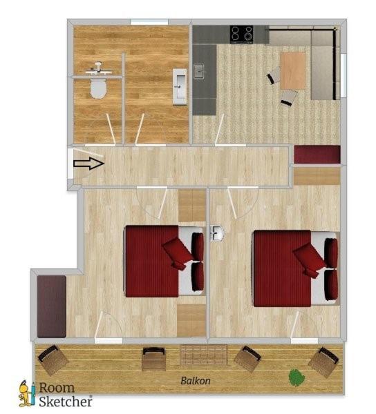 Apartamento de 2 dormitorios