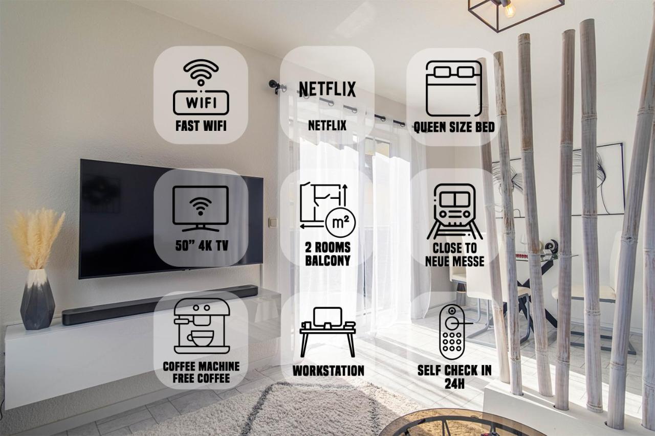 Arbeitsplatz, Balkon, Tiefgarage nähe neue Messe - B&B Lipsia