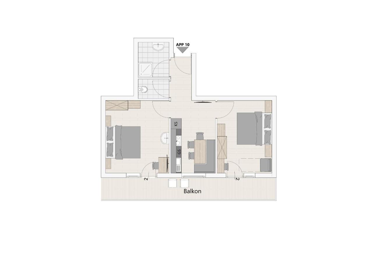 Apartment mit Balkon