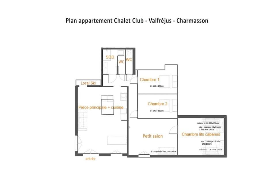 Appartement Valfréjus 8 /10 personnes au pied des pistes - B&B Modane