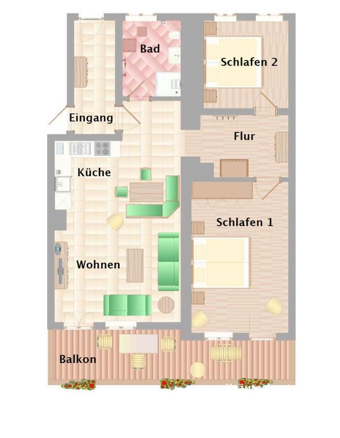 Appartement 2 Chambres avec Balcon