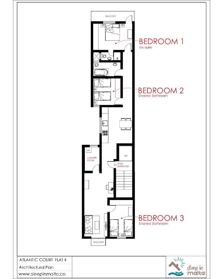 F4 Room 2, Private Room two single beds shared bathroom - B&B