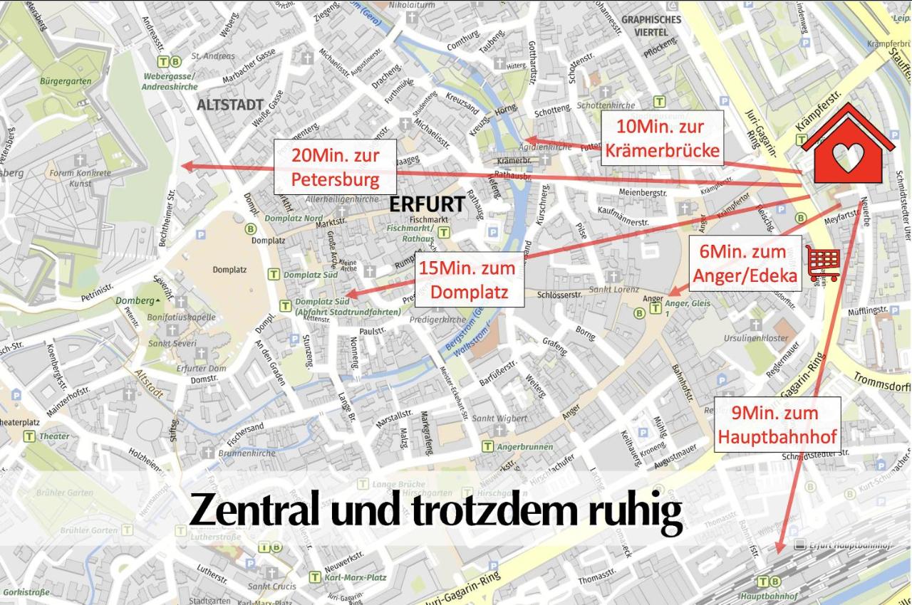 Helle 72qm Maisonette Wohnung im Herzen Erfurts mit Kingsize Bett, Smart-TV, etc - Ferienwohnung
