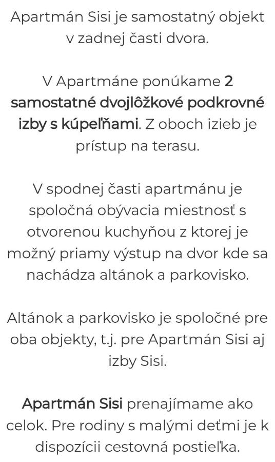 Apartmán Sisi - Bed and Breakfast Hrabušice