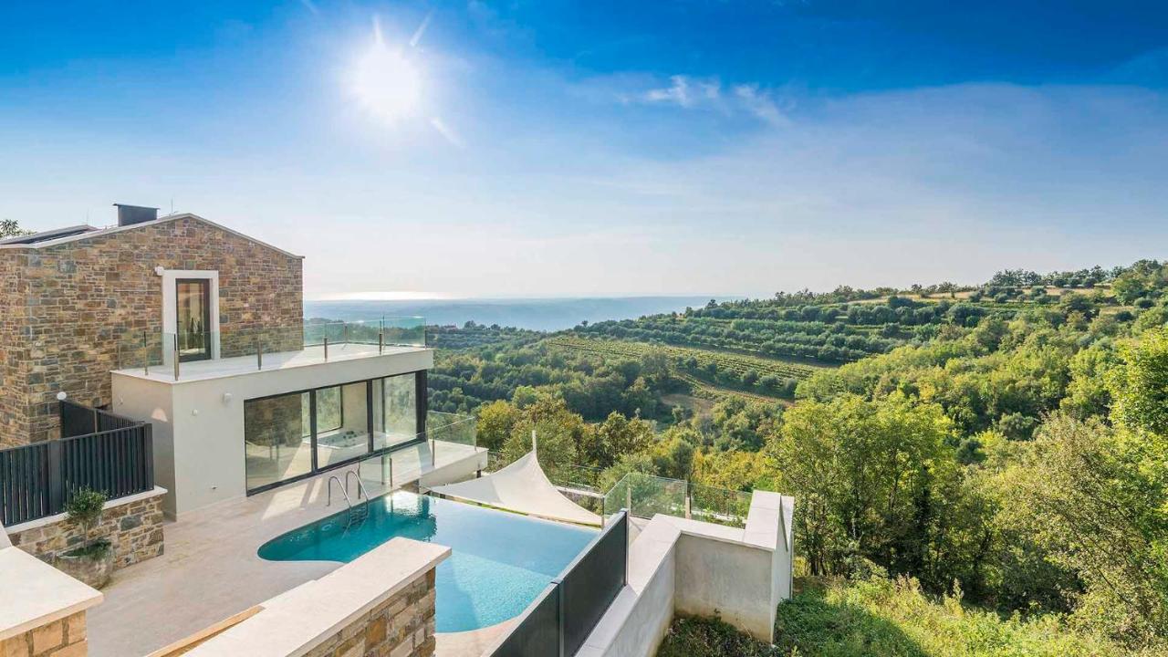 Luxurious villa with stunning view in Buje - B&B