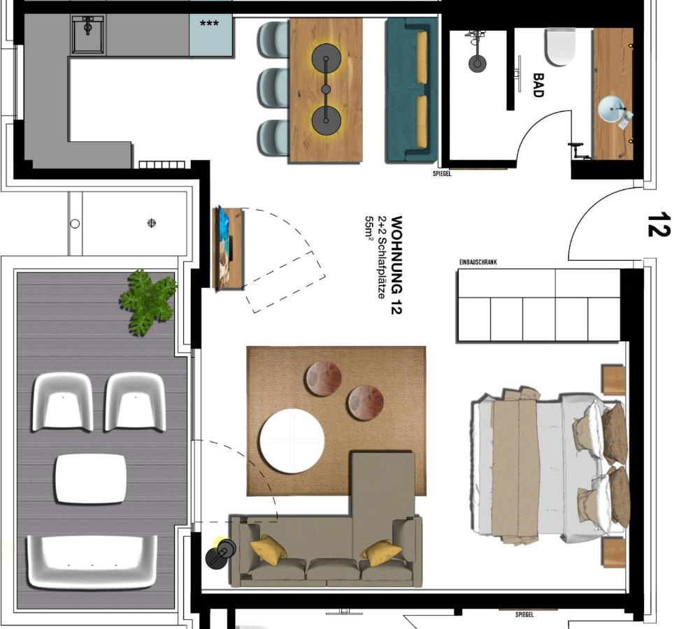Seebrücke Heringsdorf - 1-Raum-Appartement mit Balkon S12 - Ferienwohnung Heringsdorf