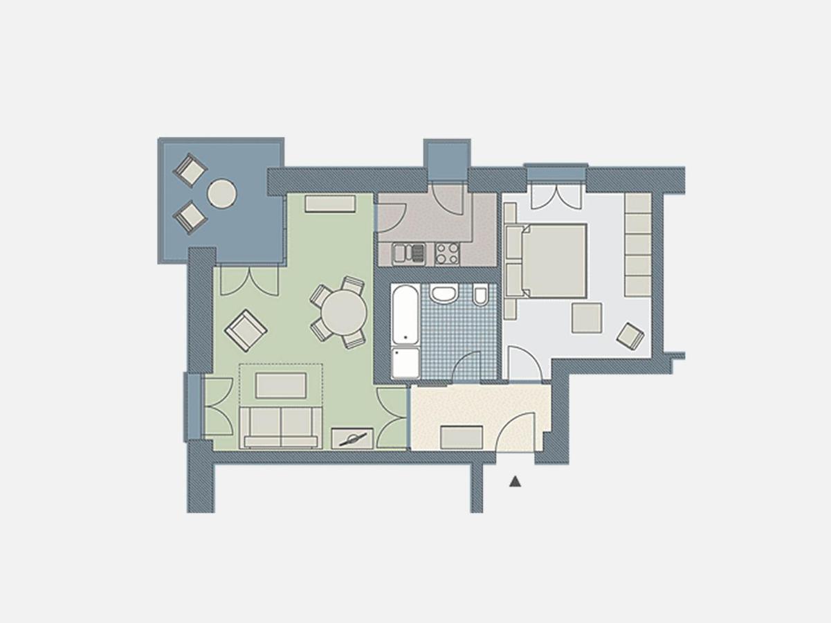 Kaiservillen Heringsdorf - Ferienwohnung mit 1 Schlafzimmer und Balkon D114 - Chambres d'hôtes Heringsdorf