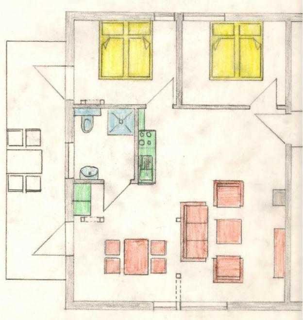 Two-Bedroom Apartment with Shower 