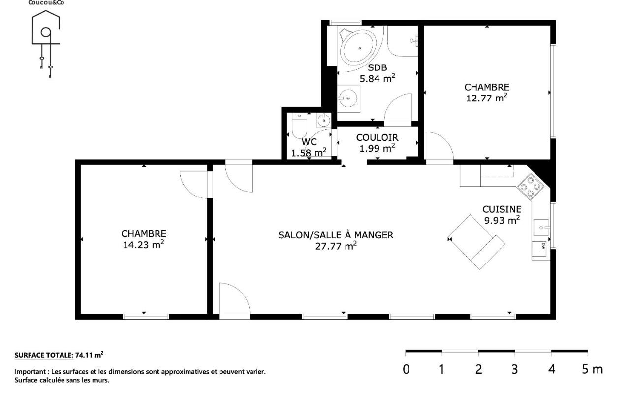 Apartamento de 2 dormitorios