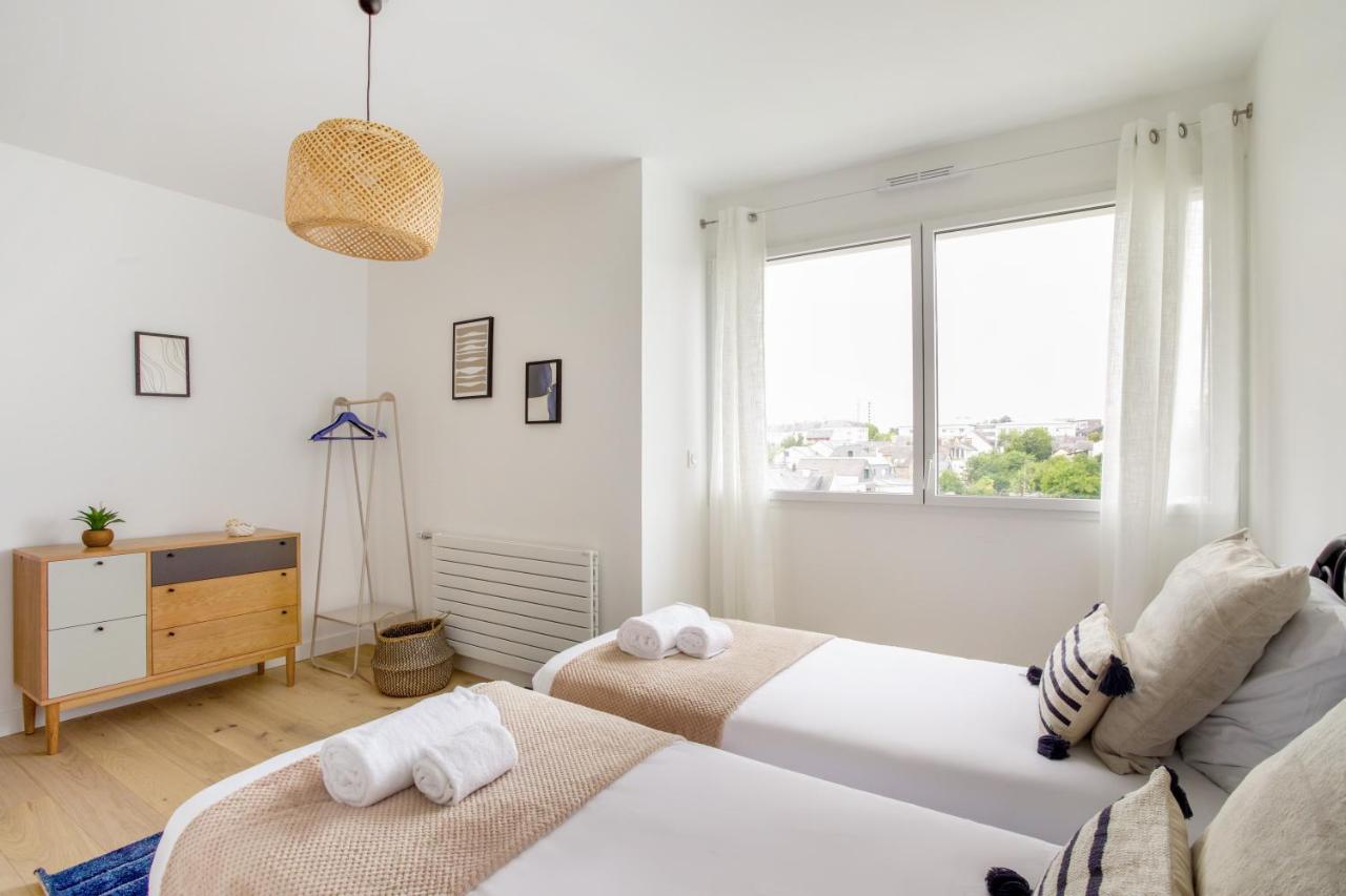 L'Air - Elégant 2 chambres avec loggia dans résidence de haut standing - B&B Rennes