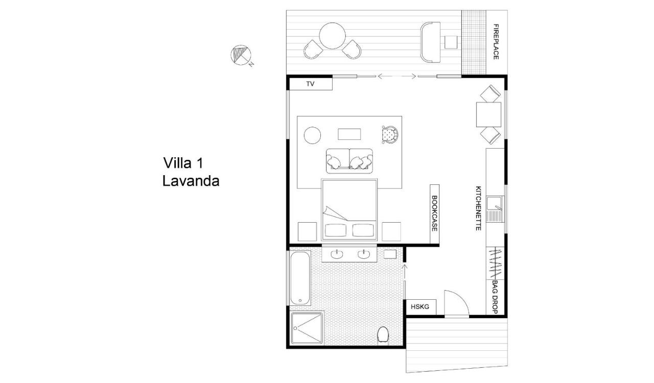 Villa con 1 Camera da Letto