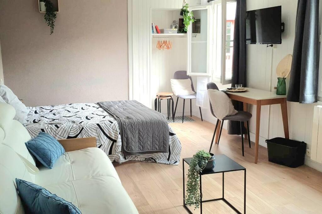 studio cosy 1er centre Laval vu château et jardin - Chambres d'hôtes Laval